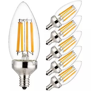 6Pack E12 LED Candelabra Dimmable Light Bulb, 7.5W (60W), 2700K, B11, 800LM - Picture 1 of 1