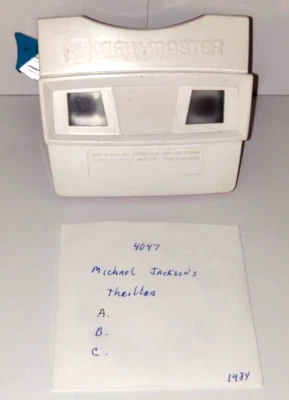3 carretes View-Master Gaf rojo/blanco/azul visor Michael Jackson's Thriller Foto 1 de 2
