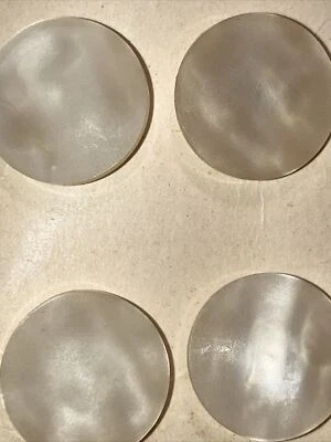 Vtg La Mode Plastic Buttons Cream Opaque Marbled Shank 3/4" 4 NEW on Card - Image 1 of 4