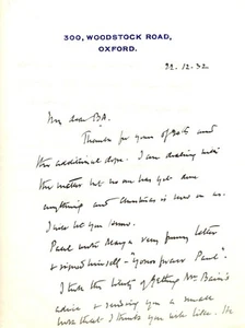 ERNEST DUNLOP SWINTON 2 páginas carta autografiada firmada, 1932 inventó el TANQUE - Imagen 1 de 2