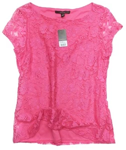 Túnica de encaje para mujer Fever - manga copa - forrada - pulso rosa - Imagen 1 de 1