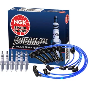 NGK Wire & 6 Iridium IX Spark Plugs Kit For Honda Accord 2.7 V6 Naturally Asp - Picture 1 of 1