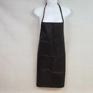 Black Water Repellent Bib Apron F66 Fame Fabrics 29" L x 26" W Nylon No Pockets - Picture 1 of 6
