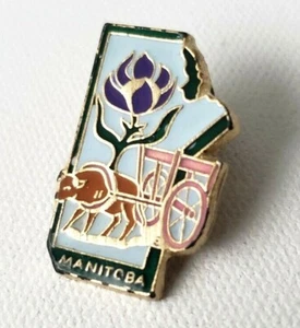 Vintage MANITOBA Canada Lapel Pin Metal Enamel - Picture 1 of 3