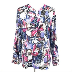 Blaue Tommy Bahama Black Cactus to Clouds 3/4 Slv Bluse Gr. S - Bild 1 von 7