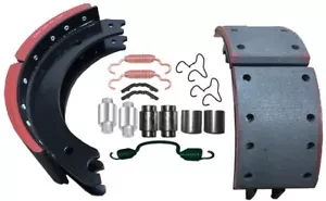 4720 16.5X5" Brake Shoe Box Kit 2 shoes+1 kit for FREIGHTLINER,VOLVO Front Axle - Picture 1 of 3
