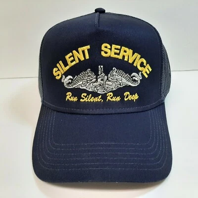 Gorra de béisbol profunda de malla de submarino de la Marina de los Estados Unidos Silent Service Run  Foto 1 de 4