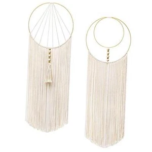 2 Pcs Macrame Wall Hanging Woven Wall Decor Art Boho Chic Bohemian Home Medium - Picture 1 of 7