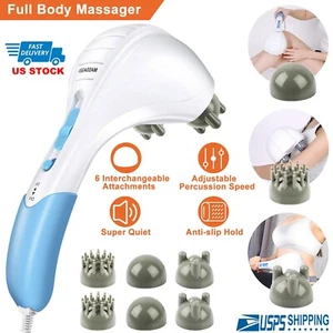 Massager Full Body Handheld Electric Vibrating Double Head Neck Back Relax Body - Picture 1 of 10