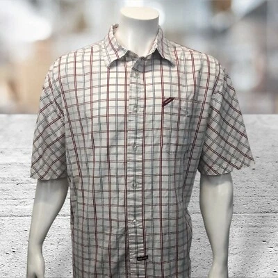 Ecko Unltd Classic Material Short Sleeve Shirt White Burgundy Gray Size XL - Image 1 of 4
