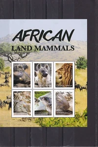 Ghana mnh sheetlet african land animals Hyena lion 2016 - Picture 1 of 1