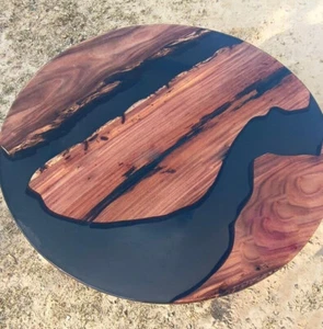Epoxy Coffee Table, Natural Wooden Coffee Table, Round Sofa Table, Home Decor - Picture 1 of 8