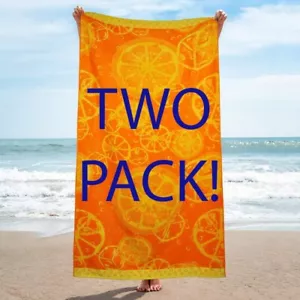 TWO PACK! HUGE 35" BY 70" Beach Towels Luxury Bath Sheet Extra Large 35x70" NEW - Picture 1 of 21
