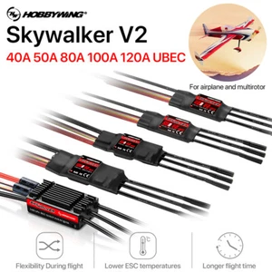 Hobbywing 40A 50A 80A V2 Bürstenloser ESC mit Rückwärtsbremse für RC Fixed Wing - Picture 1 of 25