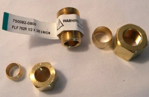 Anderson Metals 750082-0806 -FLF 762R 1/2" X 3/8" Brass Reducing Union. - Picture 1 of 2