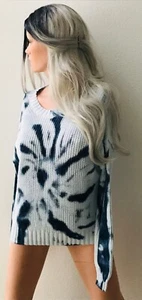 Hippie Rose Neu mit Etikett blau Batik lässiger PULLOVER PULLOVER S - Bild 1 von 11