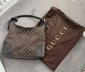 Dark brown GG Canvas and Leather Gucci Shoulder Handbag - Picture 1 of 10