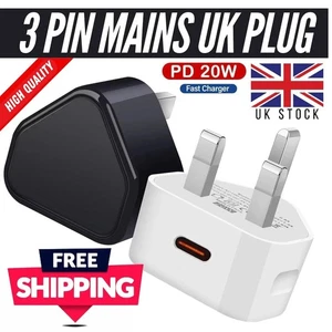 20W USB Typ-C PD Ladegerät Adapter 3Pin Netz UK Stecker 1,0A für Samsung Huawei LG - Bild 1 von 13