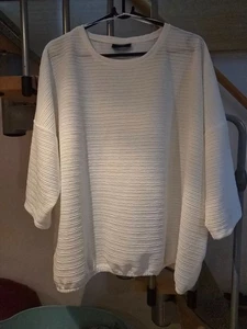 Shirt, Tunika, Rundhals, 3/4 Arm, Größe 48/50 XL, weiß, neuwertig - Bild 1 von 2