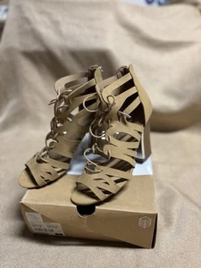 Call It Spring High Heel Sandals Brown Tan Shoes Women’s Size 8.5 - Picture 1 of 6