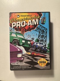 CHAMPIONSHIP PRO-AM SEGA GENESIS 1992 W/ MANUAL CIB COMPLETE CLAMSHELL CASE