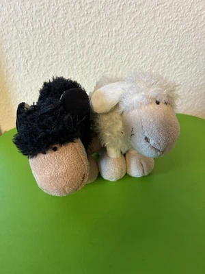 Nici Jolly Mäh Schaf  2 St stehend ca. 18 cm  weiß und schwarz Kuscheltier - Bild 1 von 3