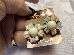 Miriam Haskell 14 K GOLD POSTS. RAREST EVER. LOOKS LIKE SEA SHELLS ? - Picture 1 of 8