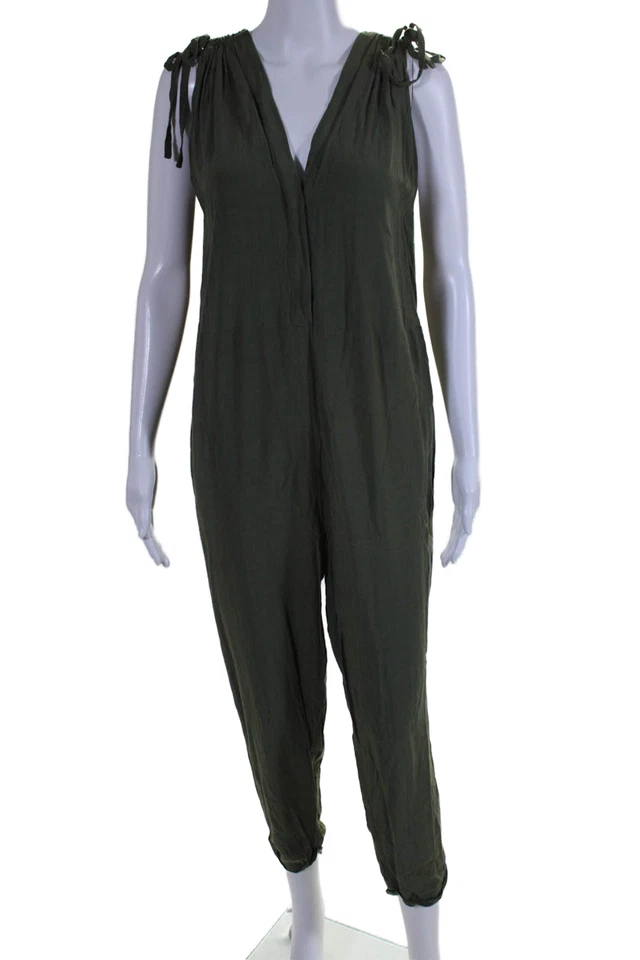 Mono Hatch para mujer con correa de espagueti cuello en V pierna recta verde talla 1 Foto 1 de 4