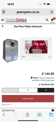 Eco Plus Video Intercom System For Gates Doors  New - Image 1 of 3
