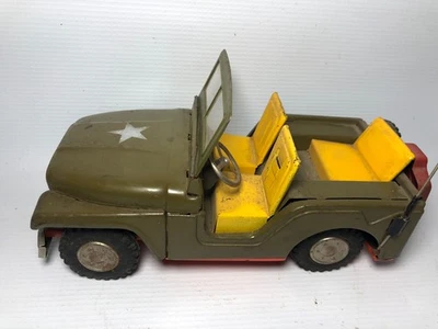 SSS Shioji & Co. Estaño Litografiado Fricción Jeep Willys Policía Militar - Funciona Foto 1 de 4