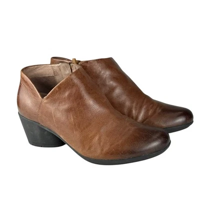 Dansko Raina Burnished Brown Leather Ankle Booties Side Zip Size 39 US Sz 8.5-9 - Image 1 of 4