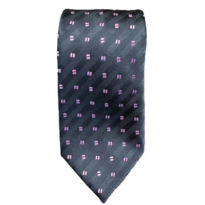 CHARVET мужчин 100% шелк галстук Франции роскошь дизайнер геометрический коричневый/розовый - Изображение 1 из 4