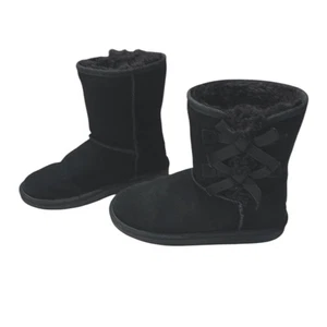 Koolaburra by UGG | Schwarz Victoria Kurzstiefel Kleinkind Mädchen Leder Kunstfell 2 - Bild 1 von 11