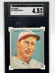 1933 GOUDEY GOOSE GOSLIN #110 SGC 4.5 SENATORS HOF - Picture 1 of 4