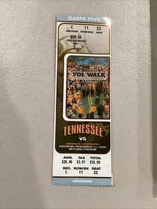 Boleto de fútbol americano Tennessee Volunteers V Arkansas Razorbacks 2000 11 de noviembre - Imagen 1 de 6