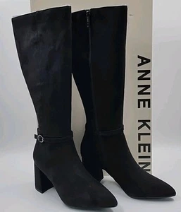 Anne Klein Brenice Boots Women's Size 7.5 Black Suede Knee High (#B3-A1) - Picture 1 of 11