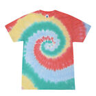 Multi-Color Tie Dye T-Shirts,  Kids & Adults Short Sleeve Cotton Colortone 