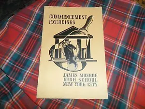 Folleto de ejercicios de graduación vintage 1941 James Monroe High School NYC ¡RARO! - Imagen 1 de 6