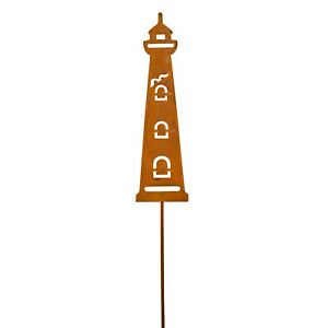 Großer Leuchtturm Edelrost Gartenstecker Rost Deko Figuren für den Garten