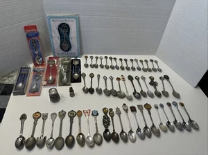 LARGE Lot of 56 Vintage Souvenir & U.S.$ Other Countries STATES Spoons + More - Picture 1 of 24