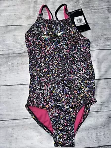 Nike Girls Youth XS (6-8) One Piece Speckle Multi Swimsuit NEW - Picture 1 of 3