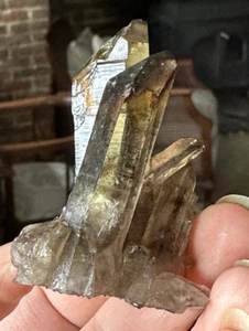 Natural Smoky Quartz Crystal Cluster 2.25" x 1.5" - Picture 1 of 18