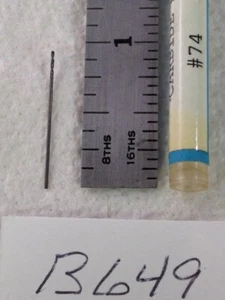 1 NEW USA #74 (.0225") SOLID CARBIDE FAST SPIRAL FLUTE DRILL.  (B649) - Picture 1 of 3