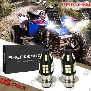 2X P15D H6M LED Headlight Bulbs For Yamaha Banshee 350 YFZ350 1988-2006 6000K - Bild 1 von 8