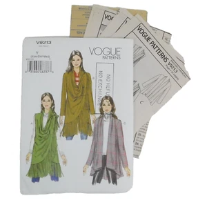 Vogue 9213 Misses Vest Jacket Pattern Size XS-M Uncut Draped Shabby Chic Fringe - Picture 1 of 9