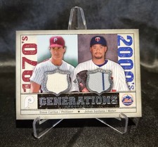 STEVE CARLTON & JOHAN SANTANA 2008 SP GENERATIONS DUAL GAME USED JERSEYS