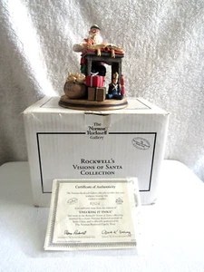1995 Norman Rockwell Visions Of Santa Collection "Checking it Twice" w/Box COA - Picture 1 of 8