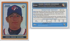 2009 Bowman Chrome WBC Prospects Orange Refractor /25 Chih-Hsien Chiang #BCW52