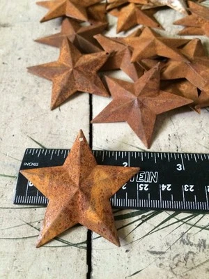 (Set of 20) Rusty Barn Stars Star 2.25 in 2 1/4 Primitive Country Rust - Image 1 of 4