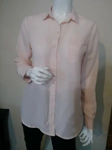 Old Navy women Small top button up sheer beautiful peach 100% polyester. - Picture 1 of 7